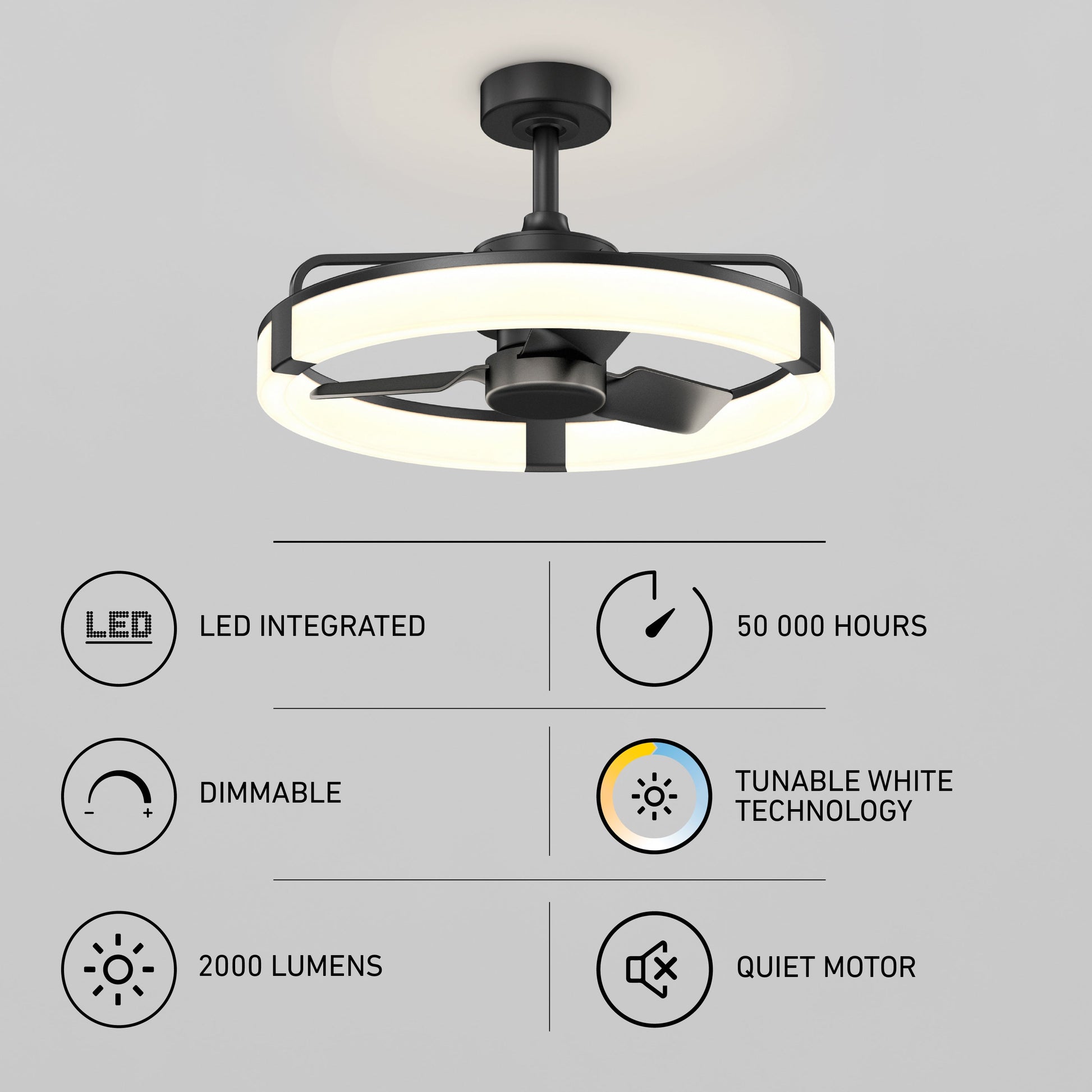 Modern Ceiling Fan | 23-Inch LED Light with Remote Control 6