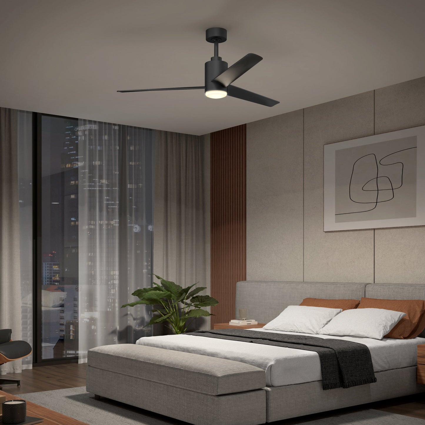 Modern Ceiling Fan with Integrated LED Light & Remote Control 1