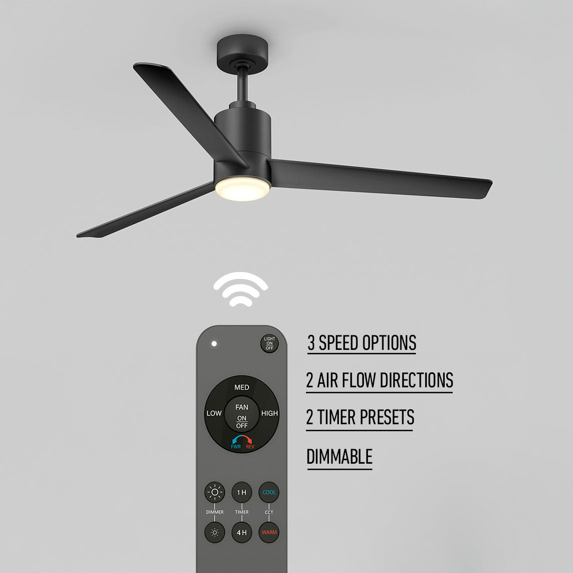 Modern Ceiling Fan with Integrated LED Light & Remote Control 6