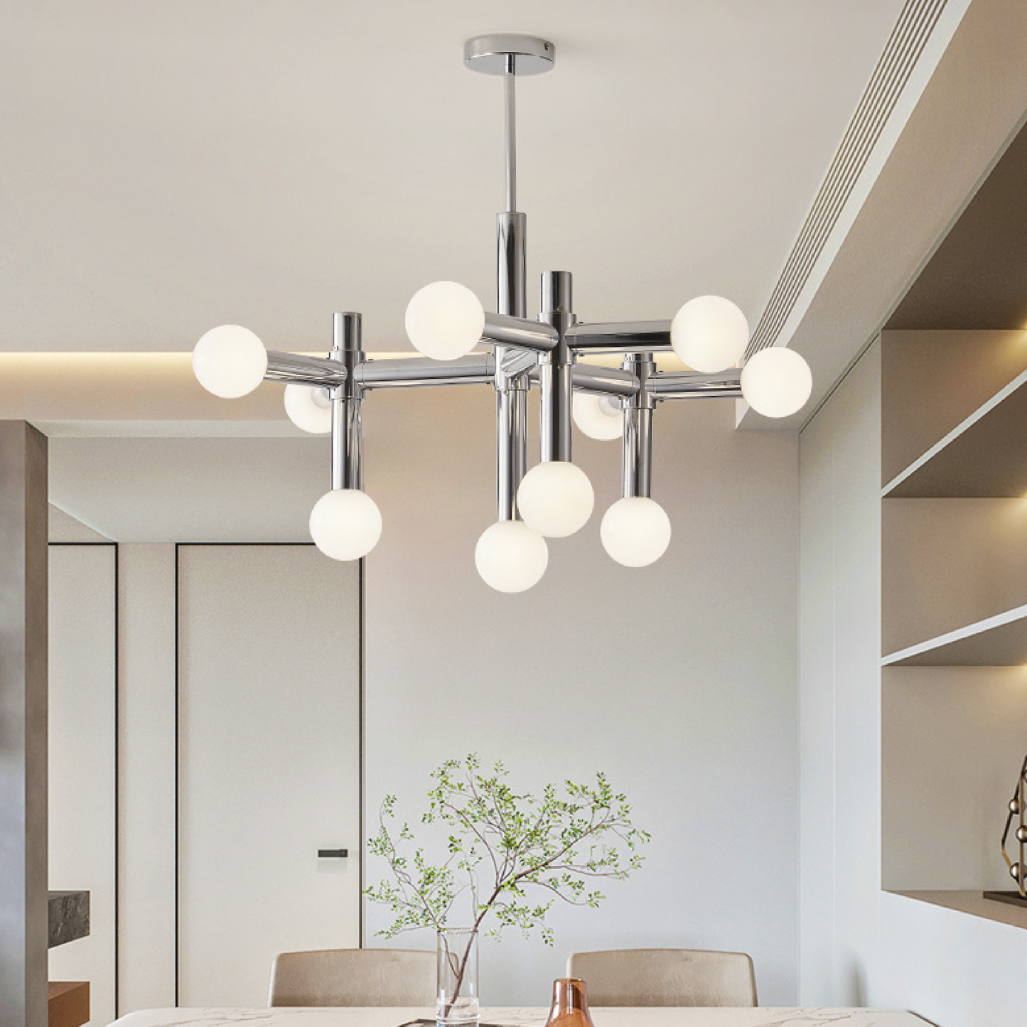 Modern Chandelier | Artistic Metal Design for Dining Room or Living Space 4