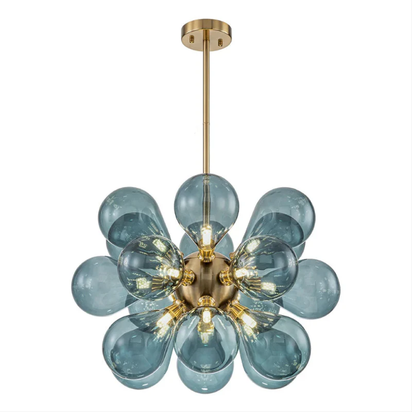 Modern Chandelier | Elegant Blue Glass Cluster Lighting Fixture for Dining Rooms 4