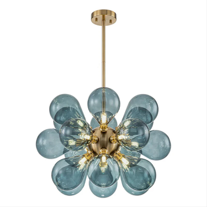 Modern Chandelier | Elegant Blue Glass Cluster Lighting Fixture for Dining Rooms 4