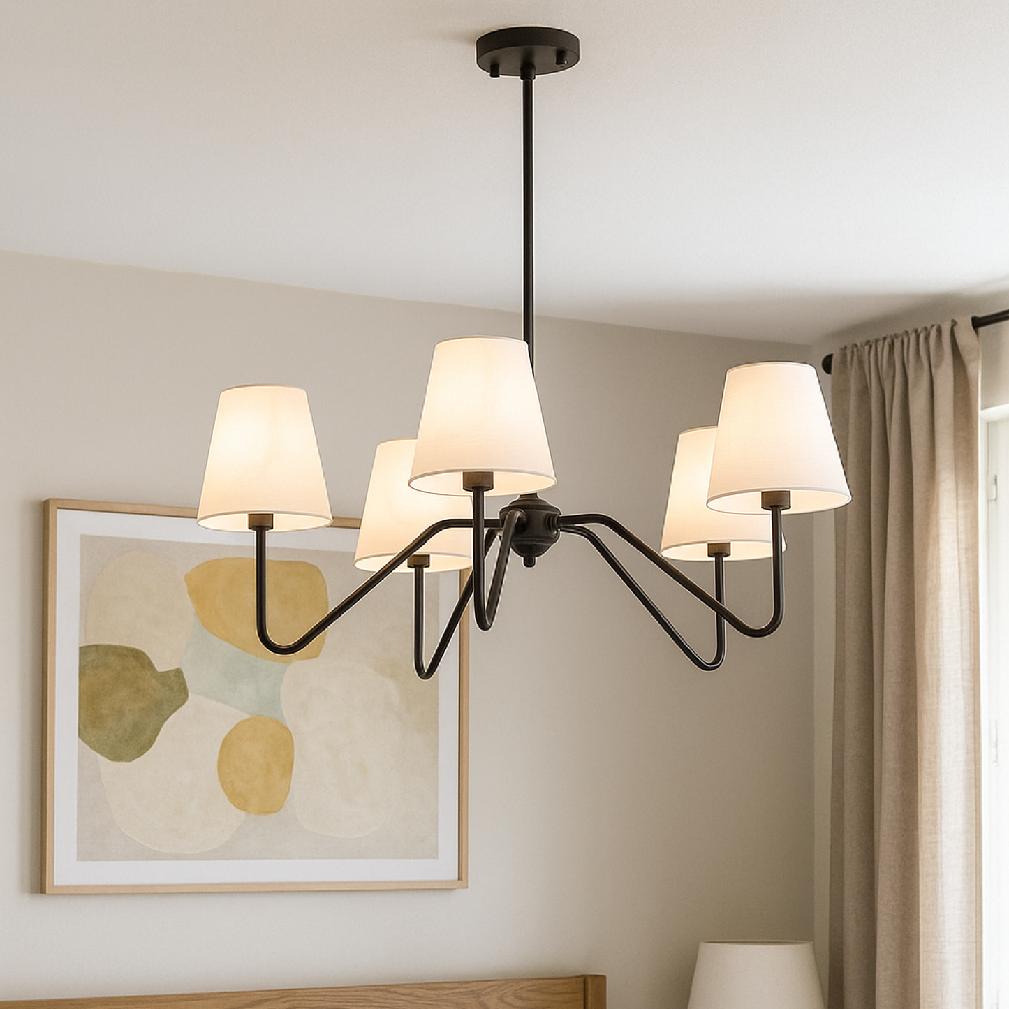 Modern Chandelier | Elegant Silk Design with Soft LED Lighting 3