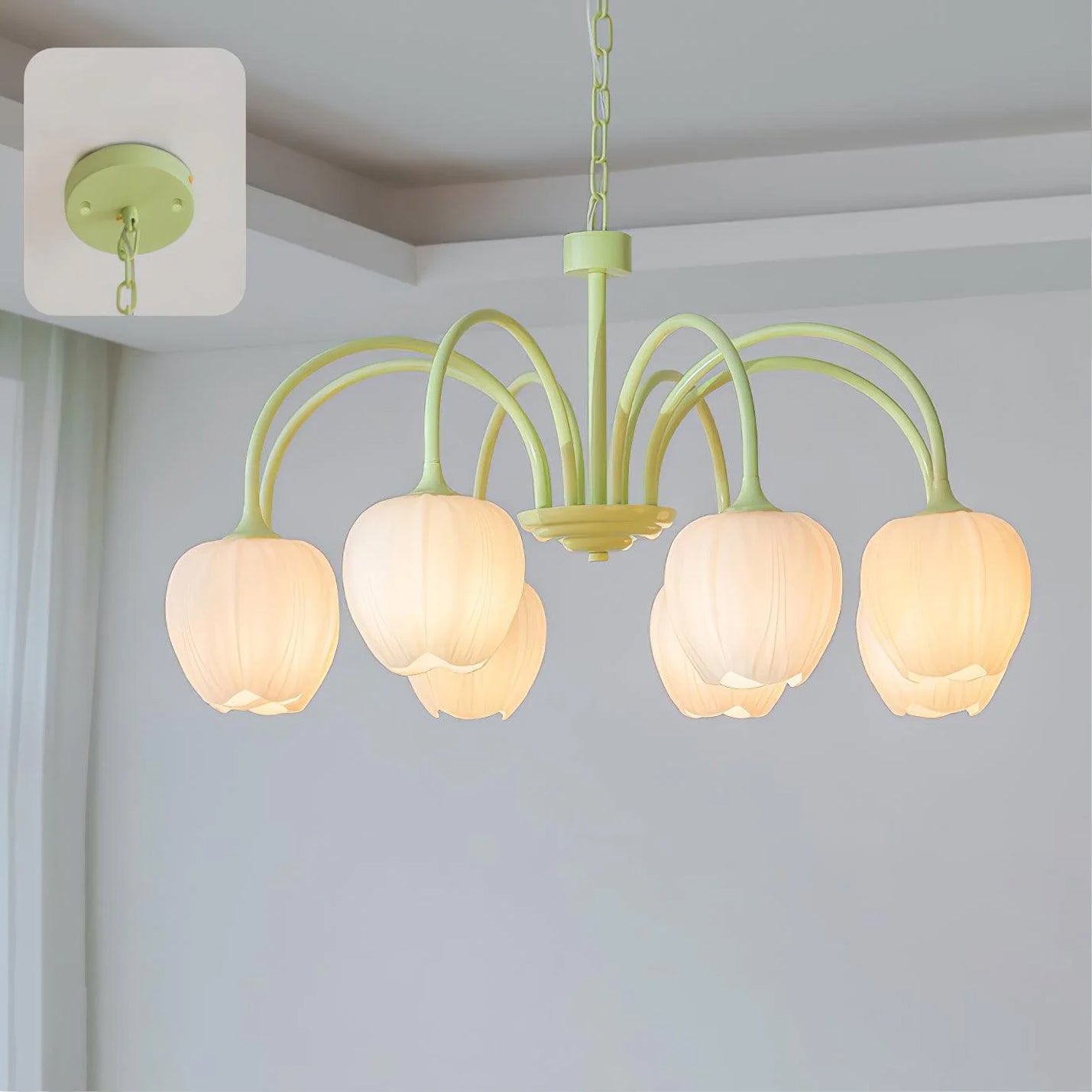 Modern Chandelier | Elegant White Glass Design for Dining Rooms 11