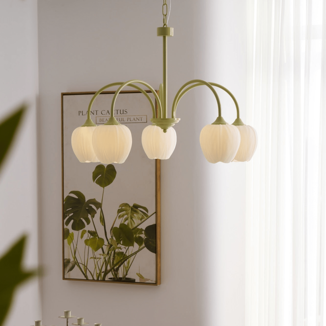 Modern Chandelier | Elegant White Glass Design for Dining Rooms 3
