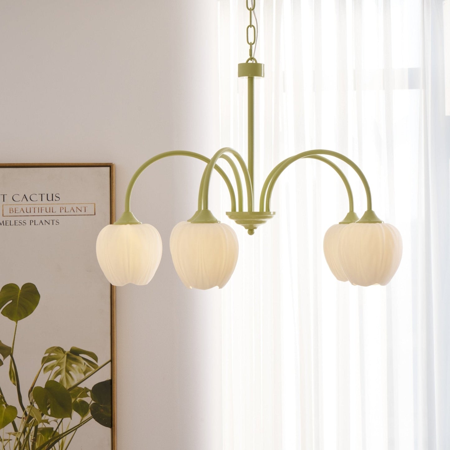 Modern Chandelier | Elegant White Glass Design for Dining Rooms 6