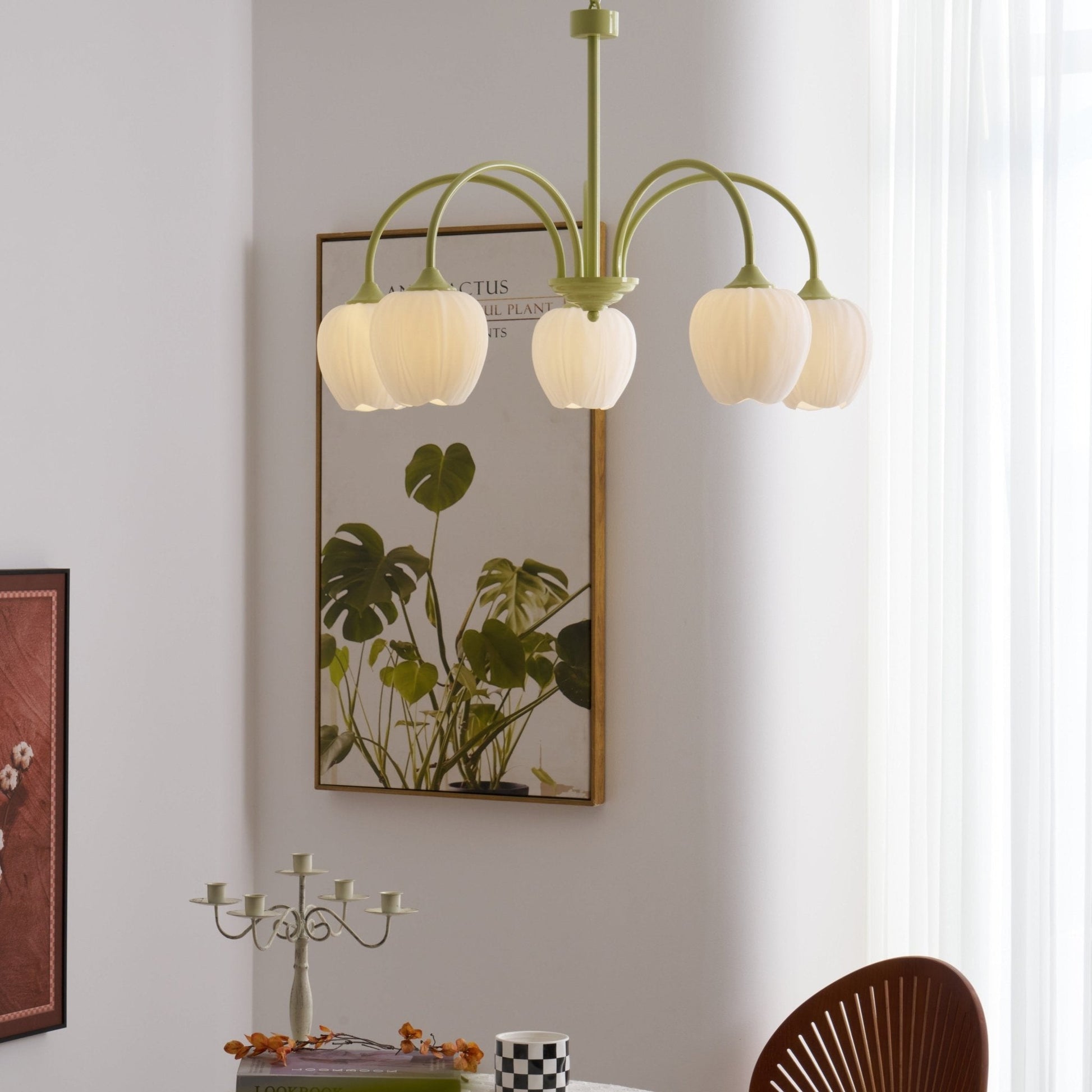 Modern Chandelier | Elegant White Glass Design for Dining Rooms 7