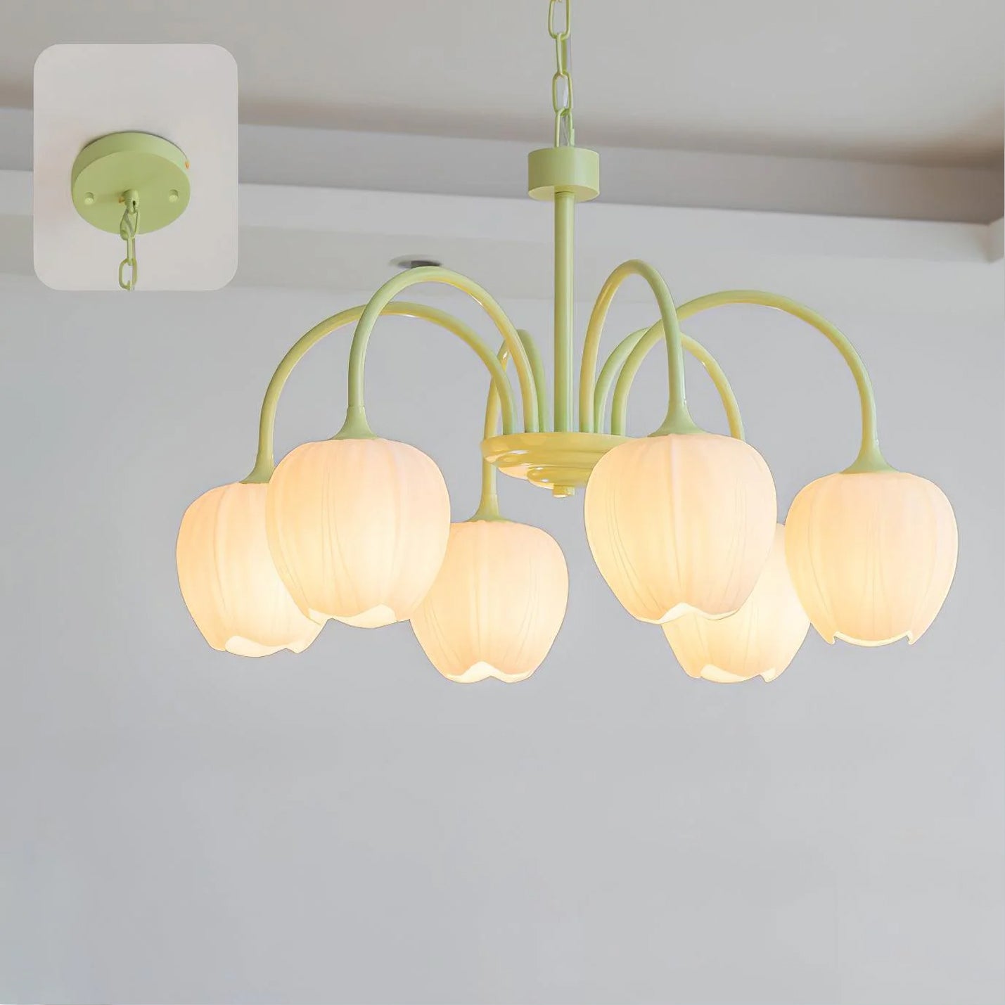 Modern Chandelier | Elegant White Glass Design for Dining Rooms 9