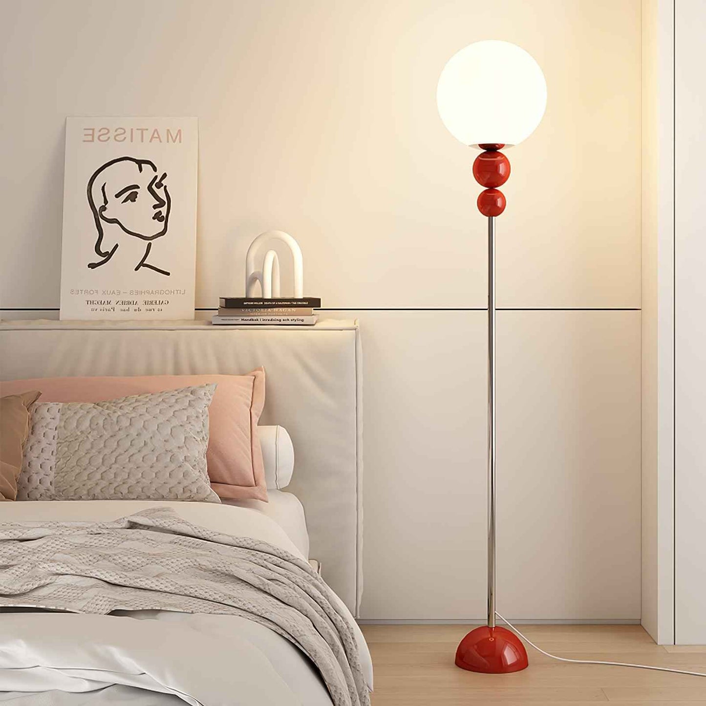 Modern Floor Lamp | Minimalist Design with Opal Glass Shade for Living Room 0