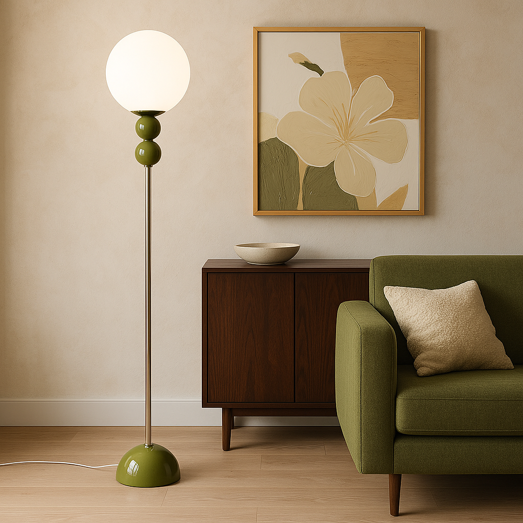 Modern Floor Lamp | Minimalist Design with Opal Glass Shade for Living Room 1