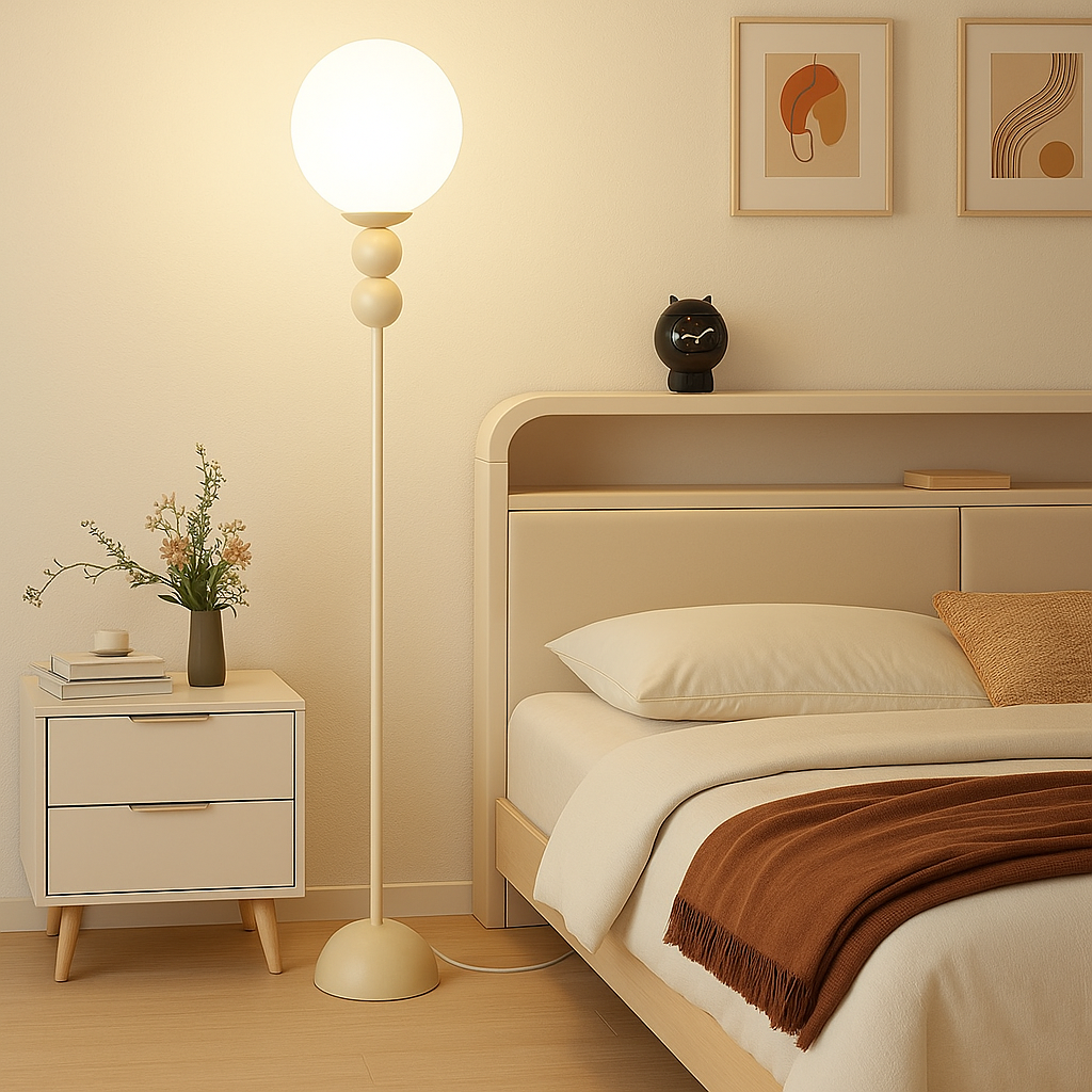 Modern Floor Lamp | Minimalist Design with Opal Glass Shade for Living Room 2