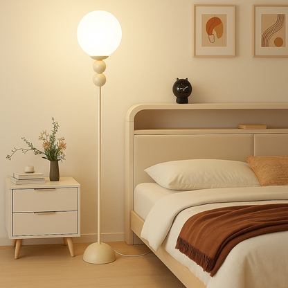 Modern Floor Lamp | Minimalist Design with Opal Glass Shade for Living Room 2