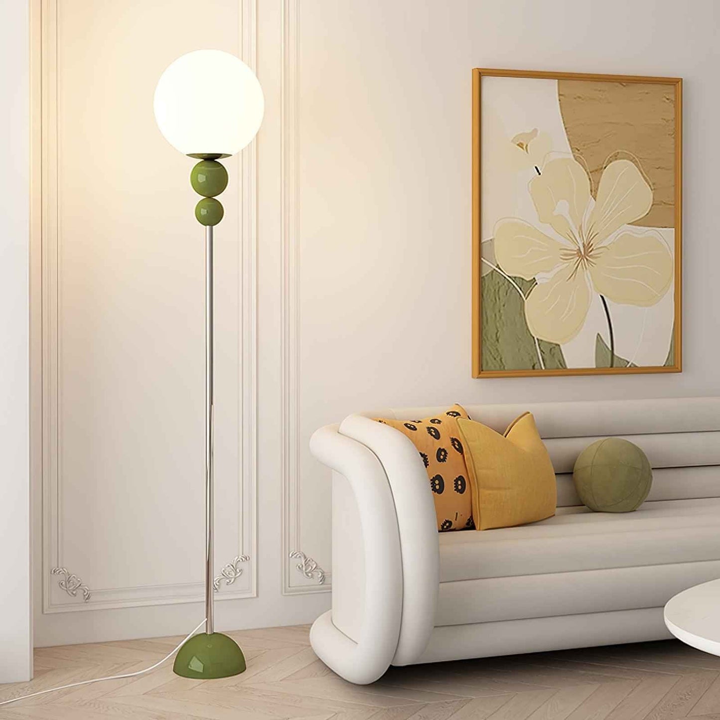 Modern Floor Lamp | Minimalist Design with Opal Glass Shade for Living Room 5