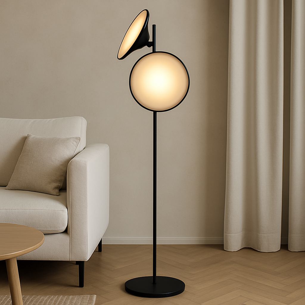 Modern Floor Lamp | Sleek Iron Frame with Soft LED Lighting for Living Room 0