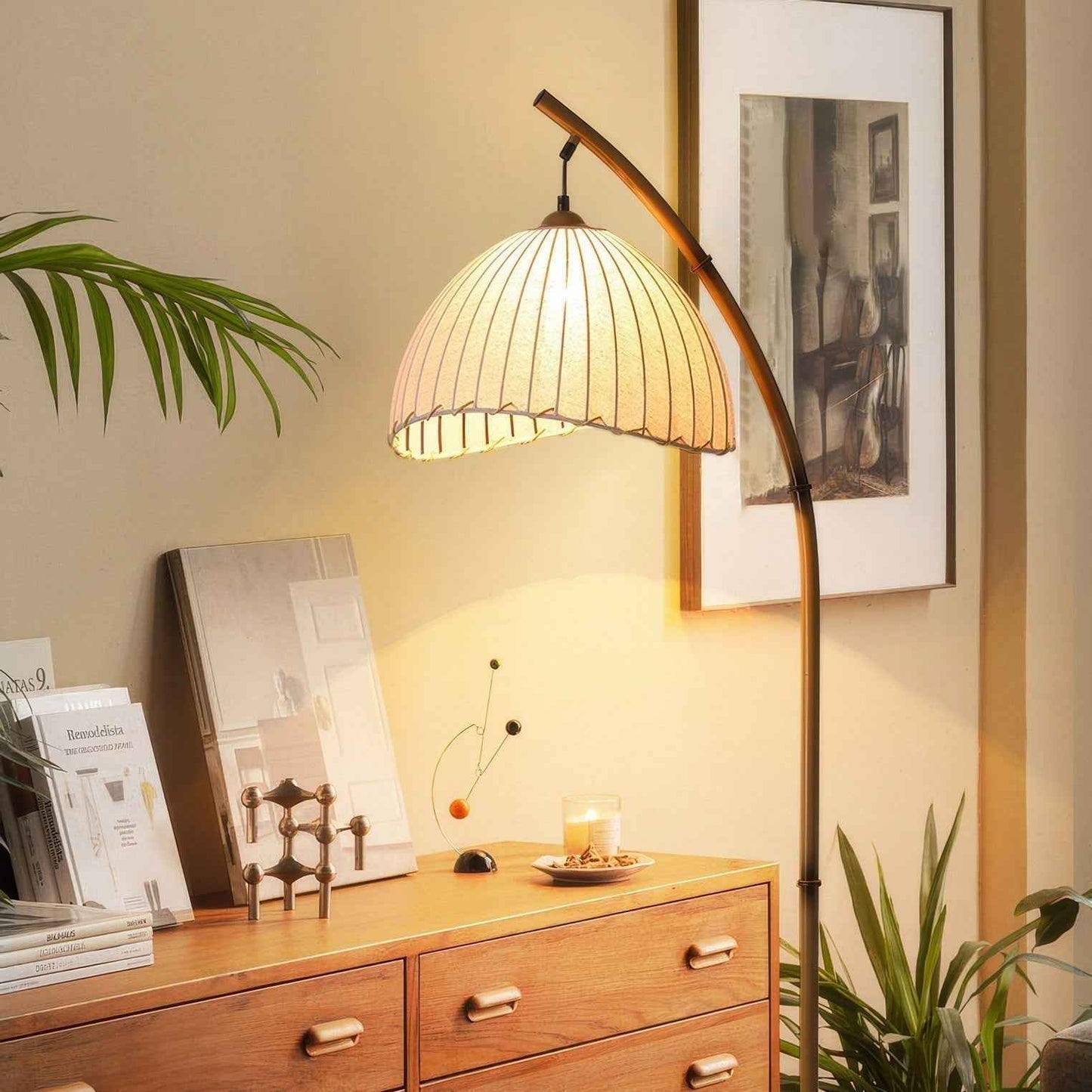 Modern Floor Lamp | Stylish Bamboo Design with Warm LED Light 2