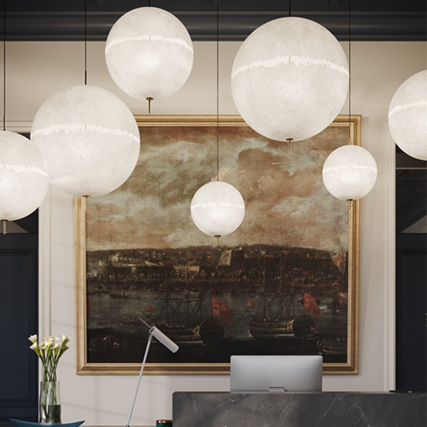 Modern Glass Pendant Light | Adjustable Height for Elegant Spaces 3
