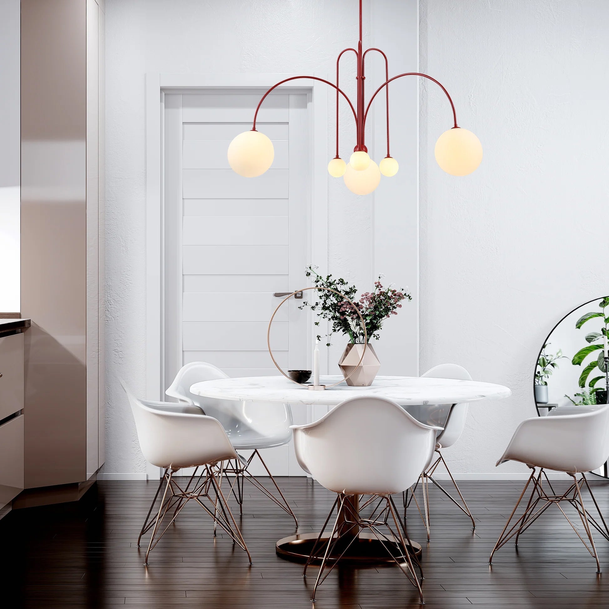 Modern Glass Pendant Light | Elegant Design with 6 LED Heads 4