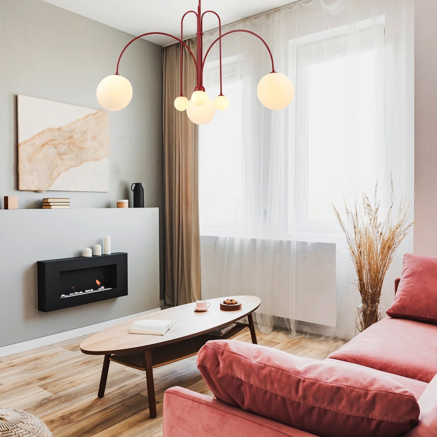 Modern Glass Pendant Light | Elegant Design with 6 LED Heads 7