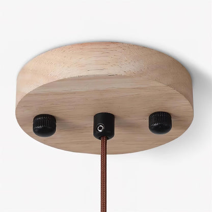 Modern Globe Pendant Light | Natural Travertine and Wood Design 3