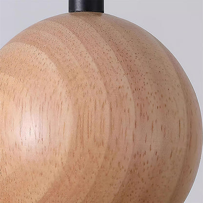 Modern Globe Pendant Light | Natural Travertine and Wood Design 4