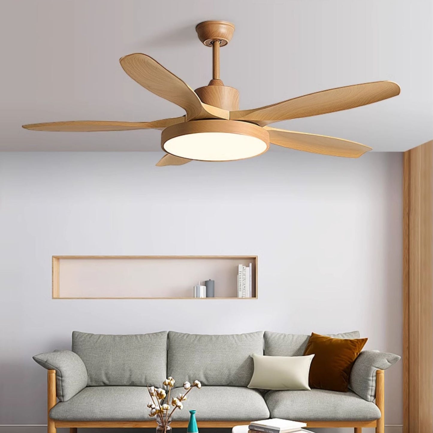 Modern Industrial 52 Ceiling Fan with Integrated LED Lighting 2