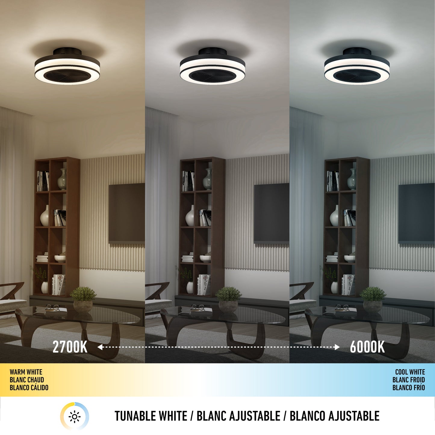 Modern LED Ceiling Fan | 19.4 in. with Remote Control & Adjustable Light 5