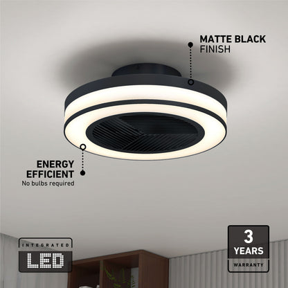Modern LED Ceiling Fan | 19.4 in. with Remote Control & Adjustable Light 6