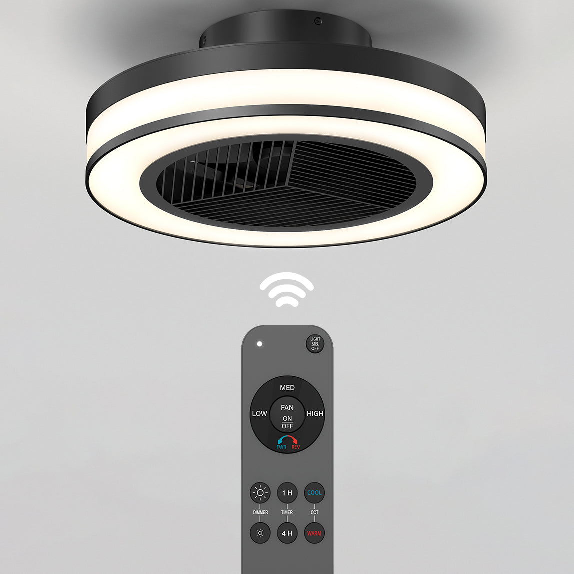 Modern LED Ceiling Fan | 19.4 in. with Remote Control & Adjustable Light 8