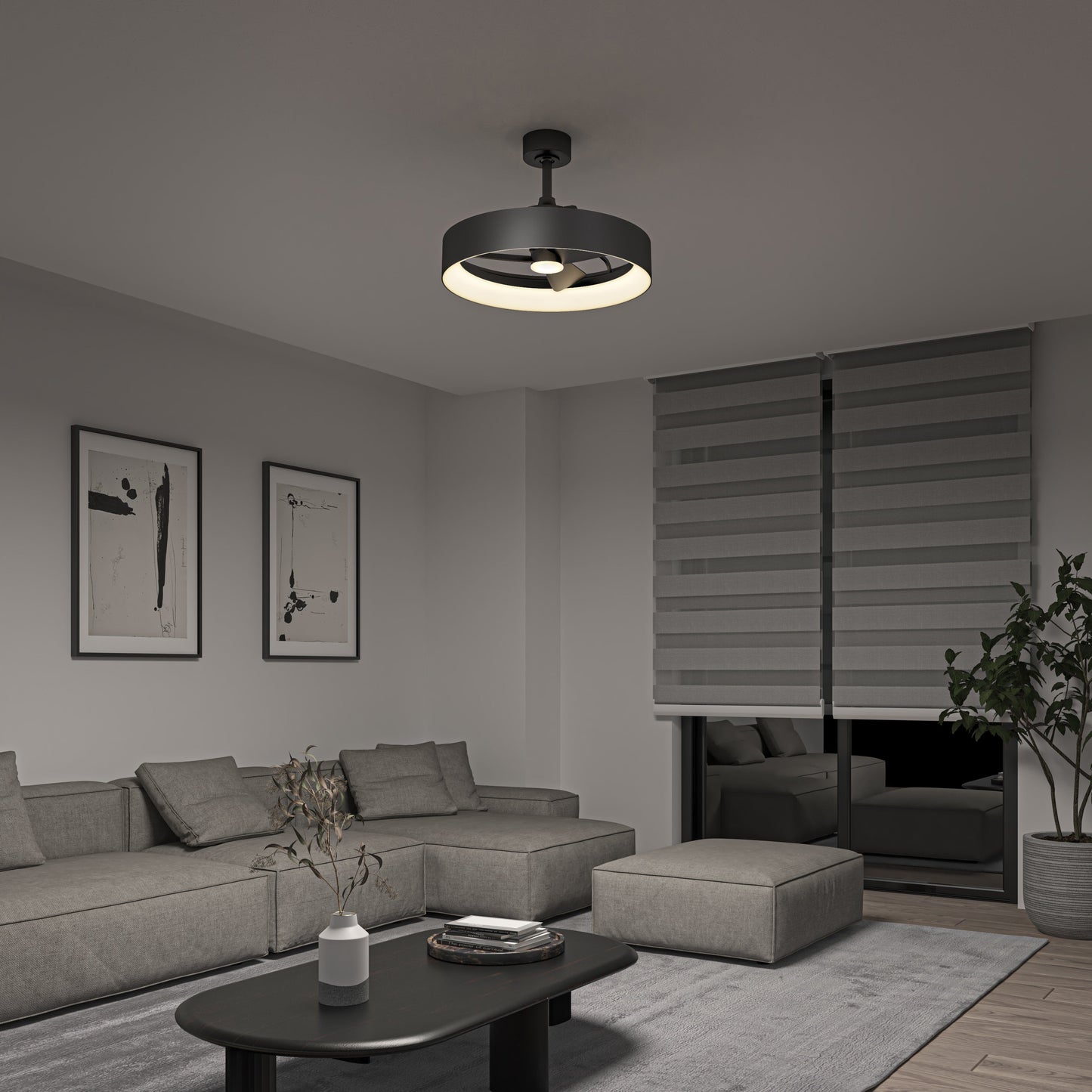 Modern LED Ceiling Fan | 23-Inch Flush Mount with Lights & Remote Control 1