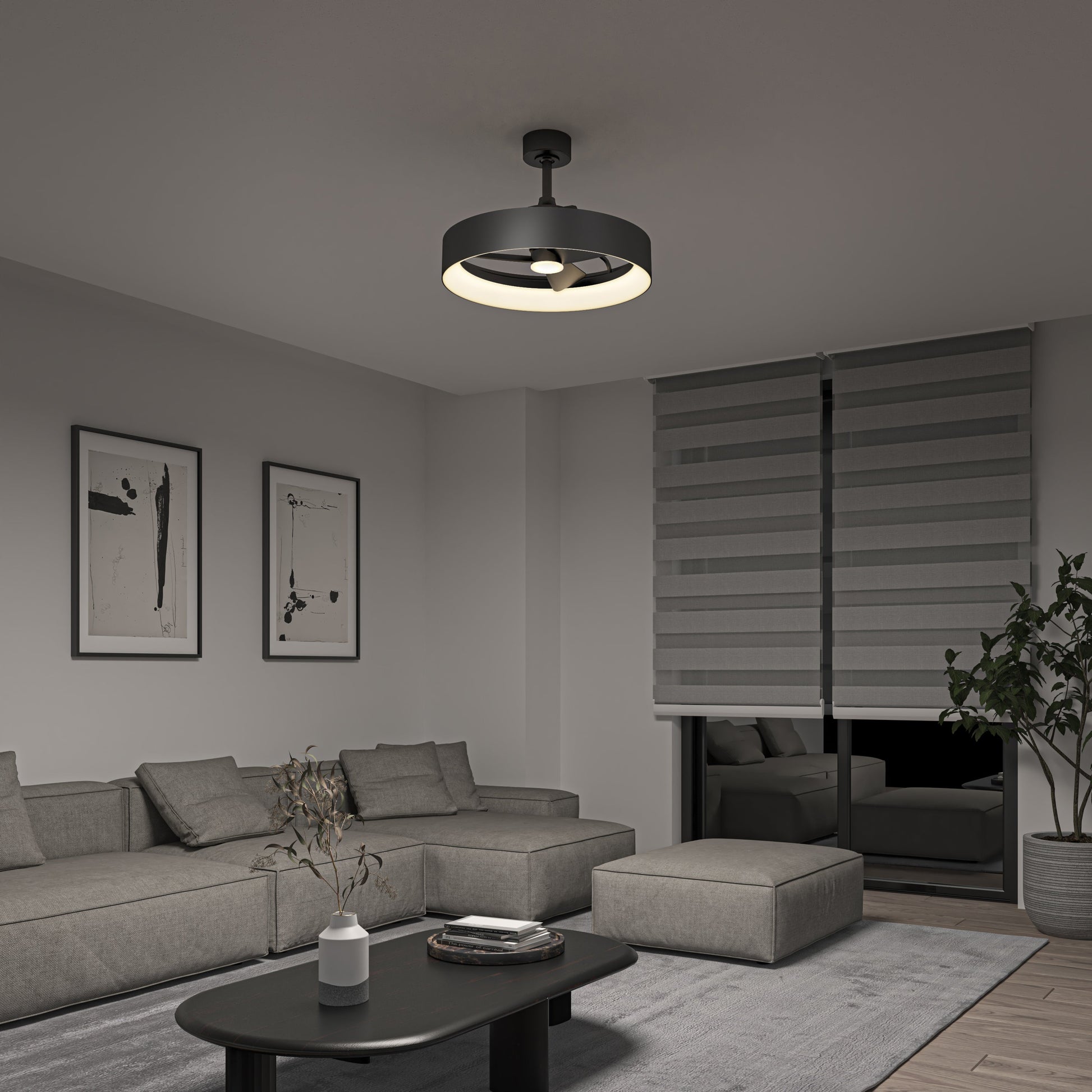 Modern LED Ceiling Fan | 23-Inch Flush Mount with Lights & Remote Control 1