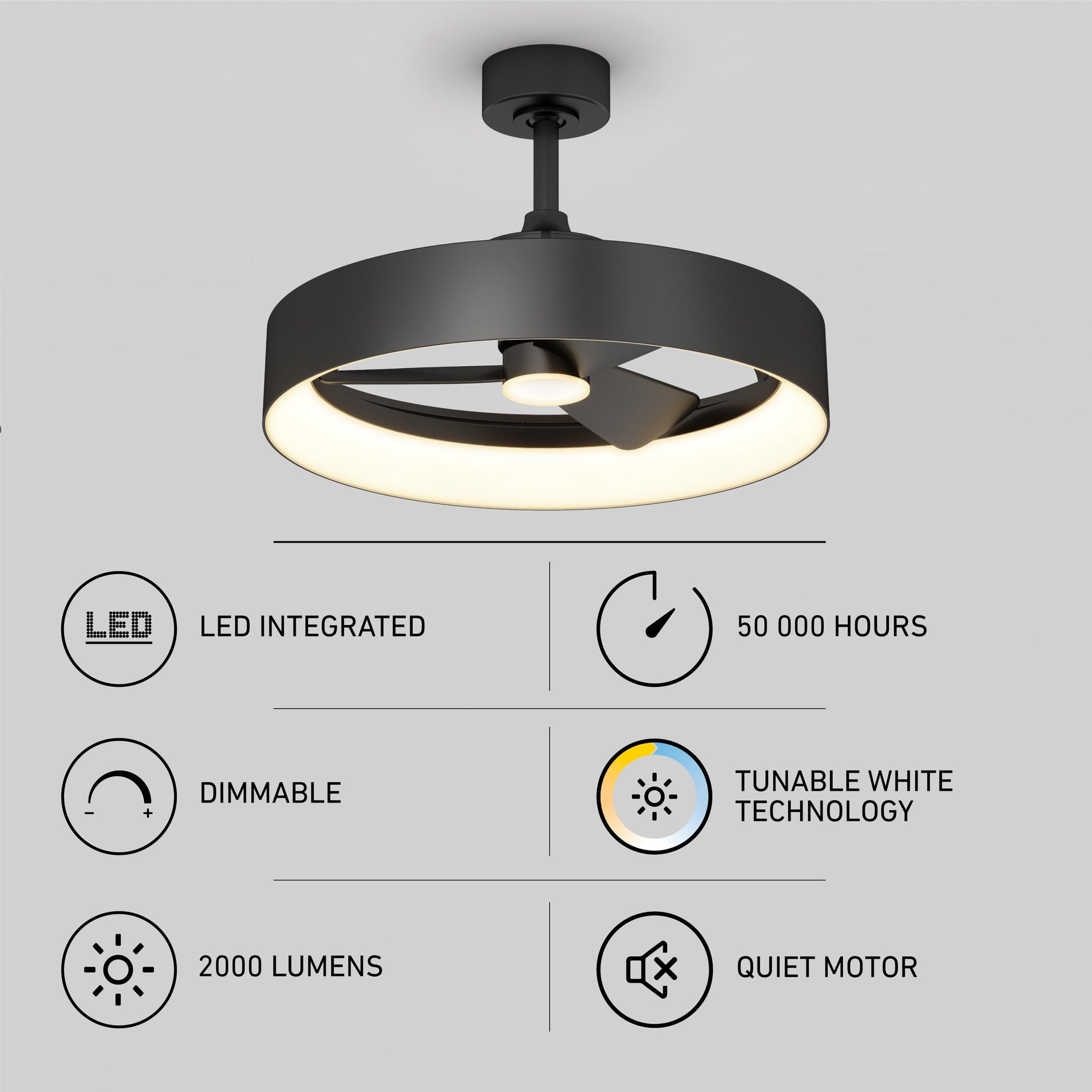 Modern LED Ceiling Fan | 23-Inch Flush Mount with Lights & Remote Control 7
