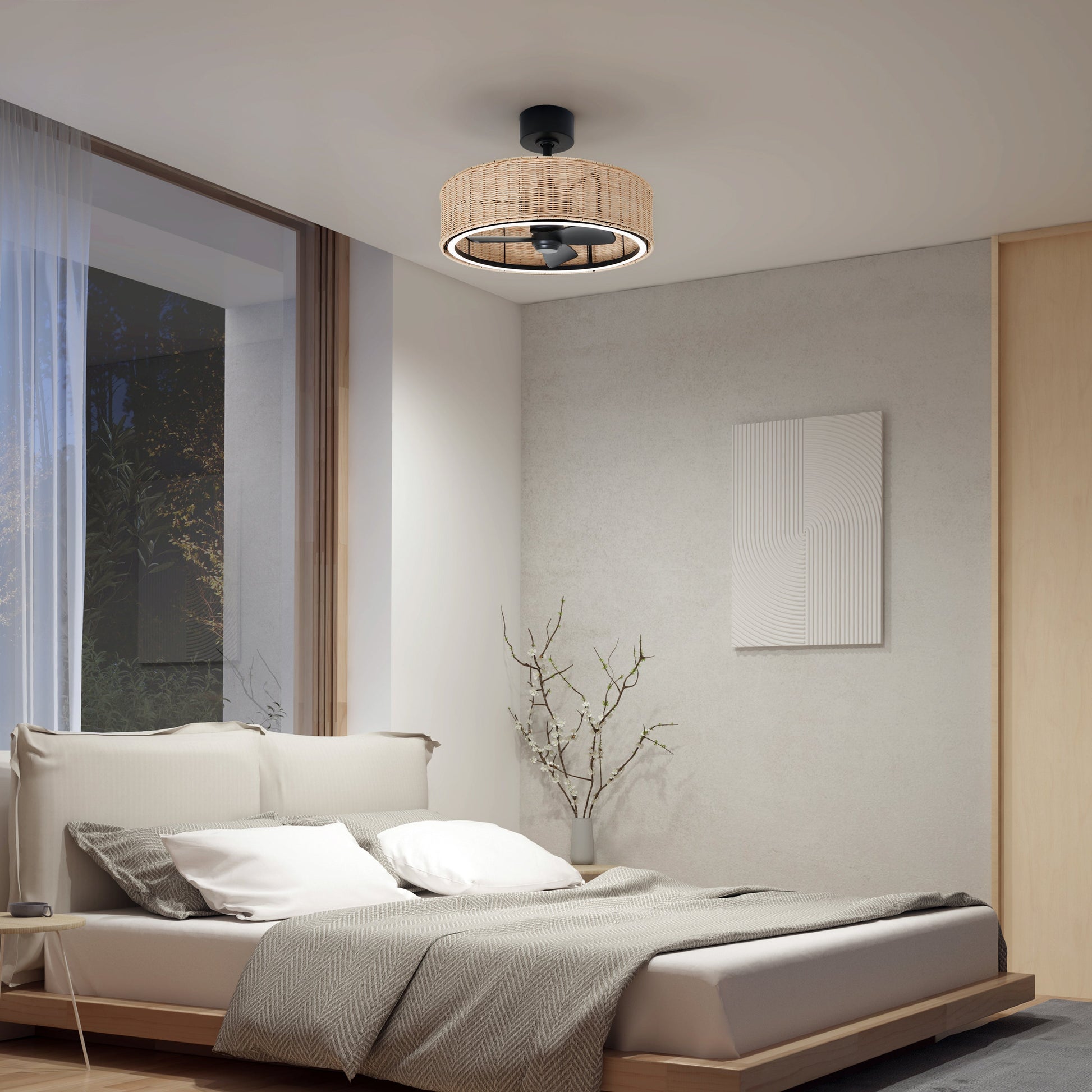 Modern LED Ceiling Fan | 24-Inch with Remote Control & 3 Speed Settings 1
