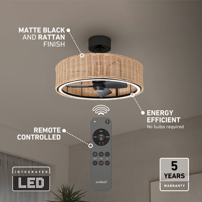 Modern LED Ceiling Fan | 24-Inch with Remote Control & 3 Speed Settings 7