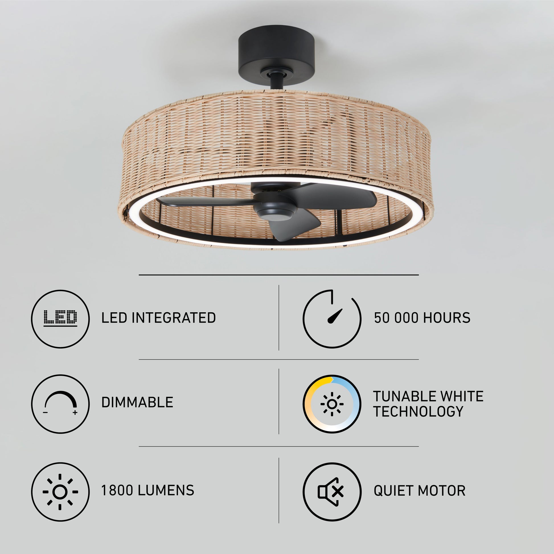 Modern LED Ceiling Fan | 24-Inch with Remote Control & 3 Speed Settings 8
