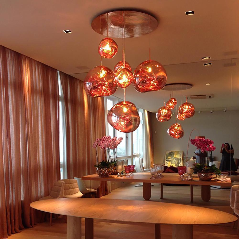 Modern Lava Pendant Lamp | Twisted Copper Design for Kitchen Lighting 8