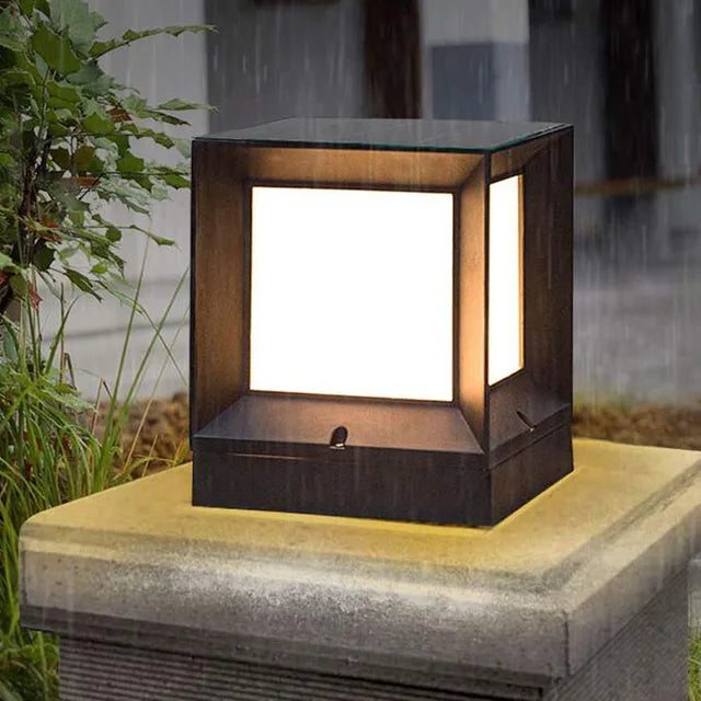 Modern Outdoor Lamp | Sleek Aluminum Cube for Garden Illumination 7