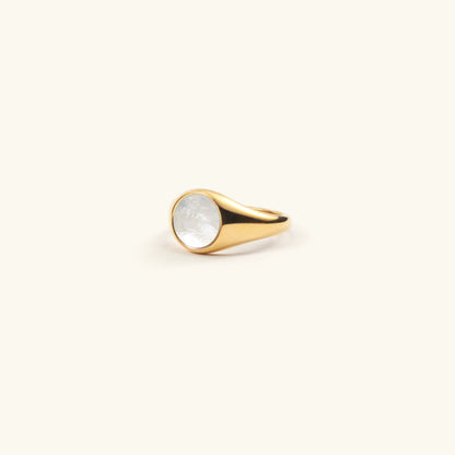 Mother of Pearl Gold Ring | Ethically Sourced Freshwater Pearl on Durable 18k Gold-Plated Band 0