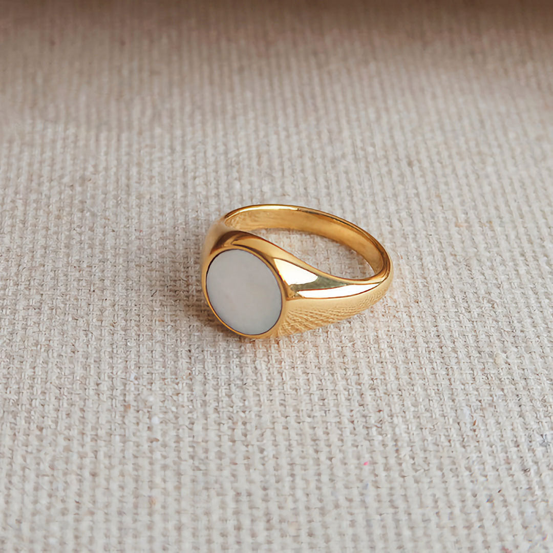Mother of Pearl Gold Ring | Ethically Sourced Freshwater Pearl on Durable 18k Gold-Plated Band 3