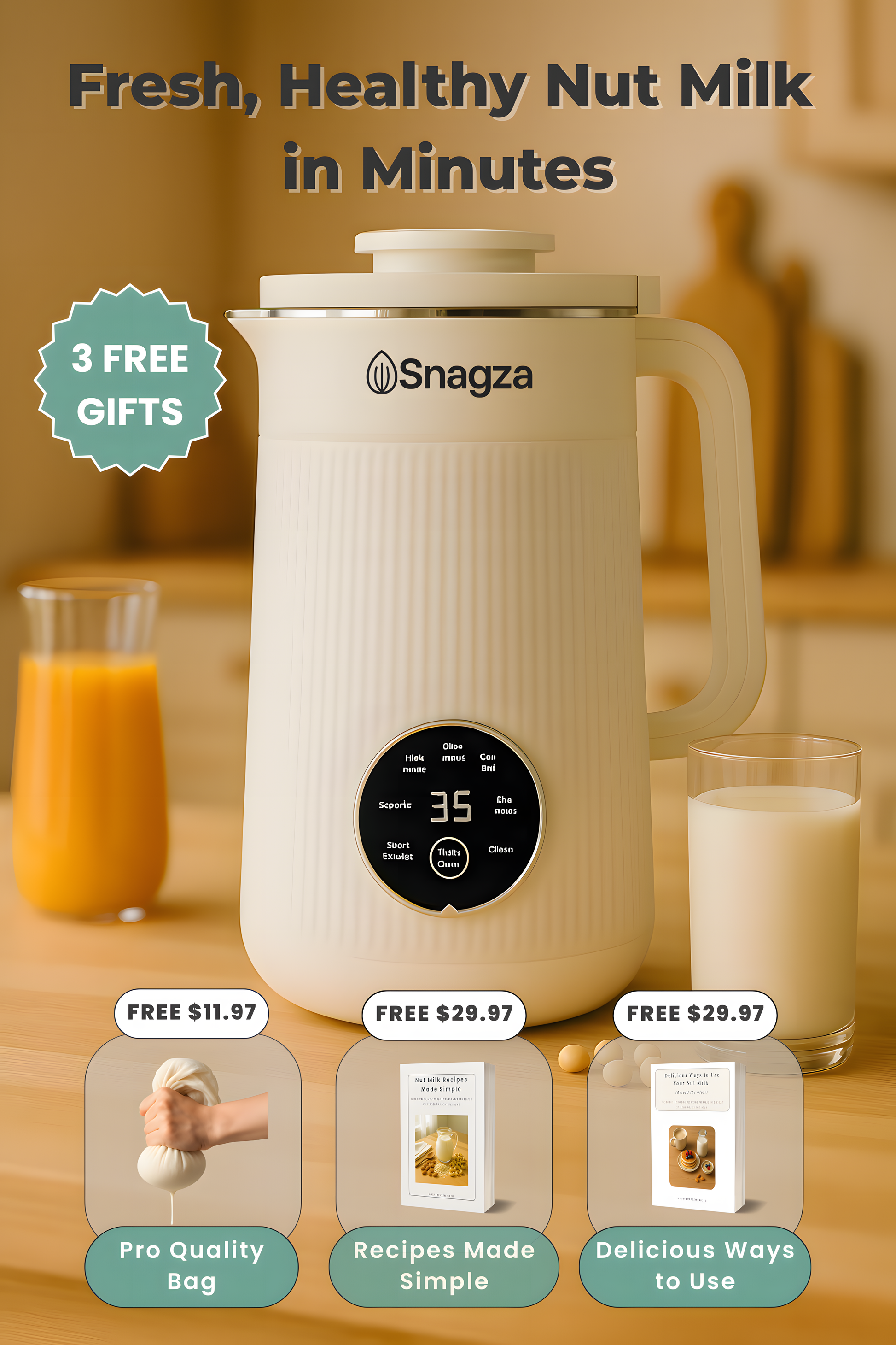 Nut Milk Maker | Quick Plant-Based Milk for Almonds, Oats & More 0