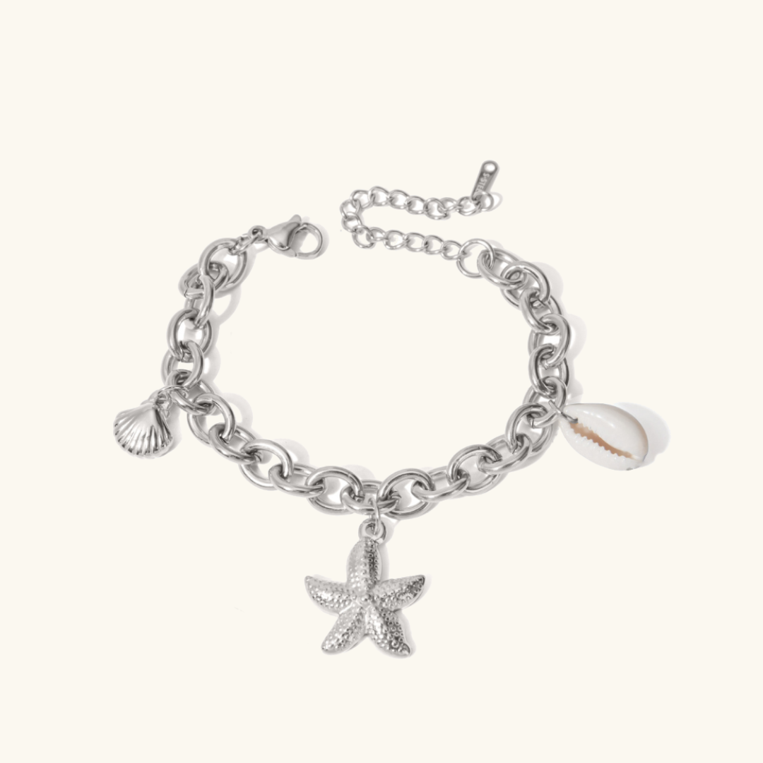 Ocean-Inspired Bracelet | Hypoallergenic Gold Chain with Nautical Pendants 4