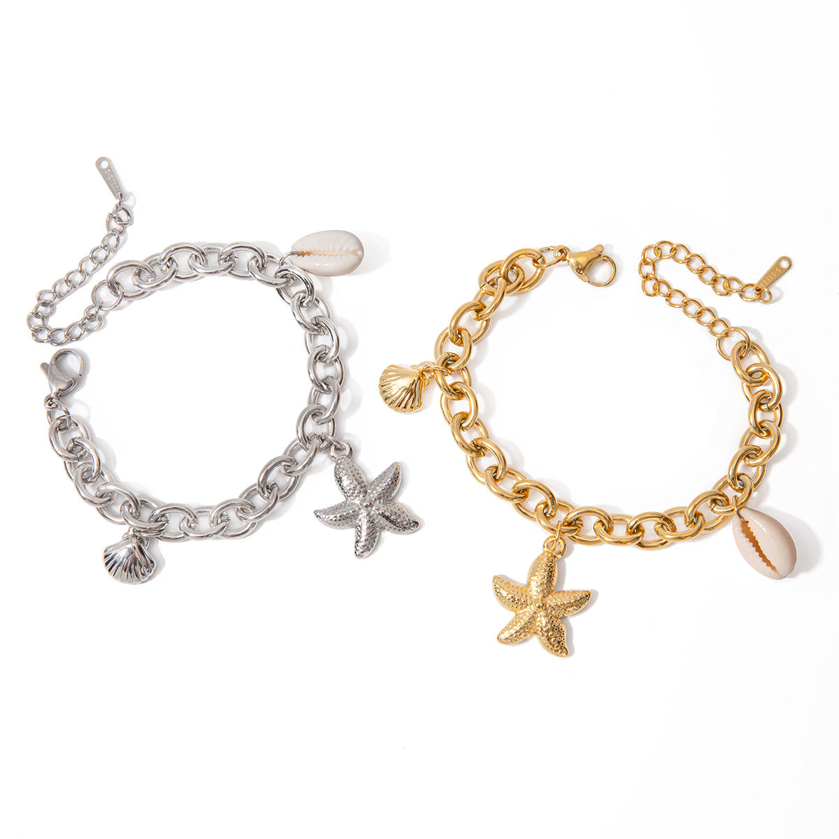 Ocean-Inspired Bracelet | Hypoallergenic Gold Chain with Nautical Pendants 7