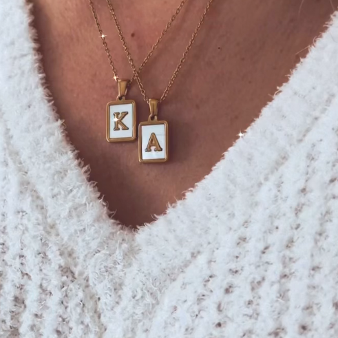 Opal Necklace | Customizable Initial Charm on Delicate Chain 2