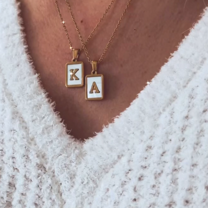 Opal Necklace | Customizable Initial Charm on Delicate Chain 2