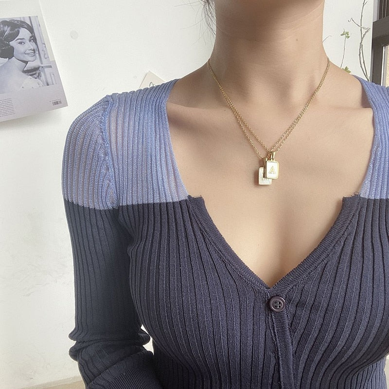 Opal Necklace | Customizable Initial Charm on Delicate Chain 5