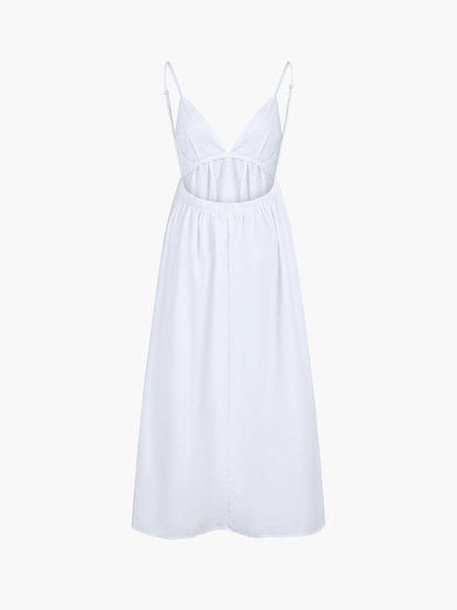 Open Back Maxi Dress | 100% Cotton Sleeveless V-Neck for Coastal Style 5