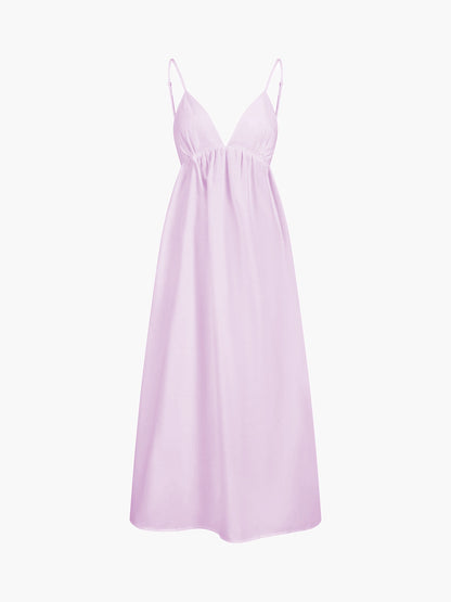 Open Back Maxi Dress | 100% Cotton Sleeveless V-Neck for Coastal Style 8