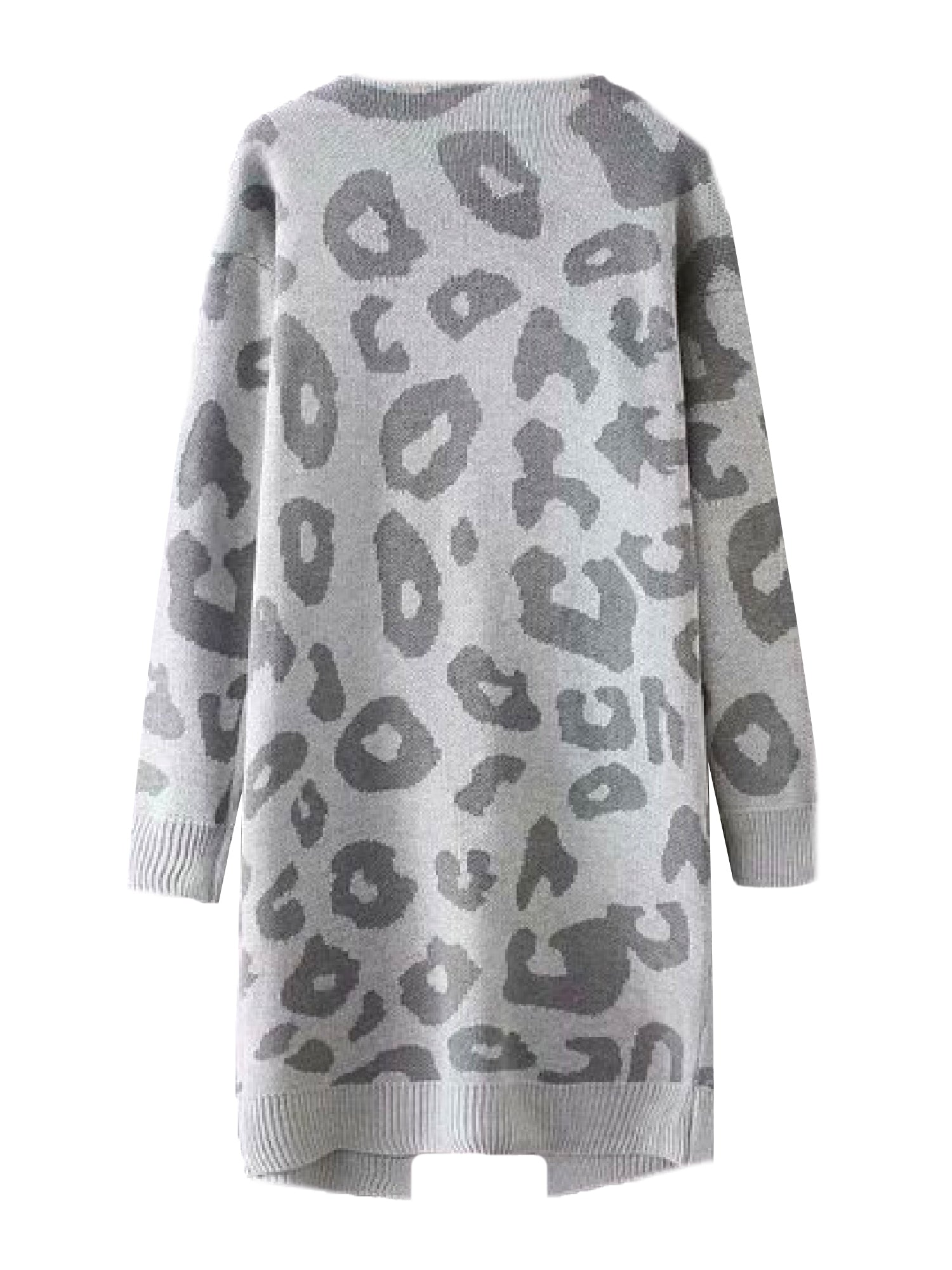 Open Cardigan | Leopard Print Knitted Design with Side Pockets 4