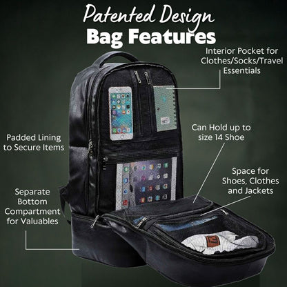 Black Leather Patented Carry-on Bag (XL Design)