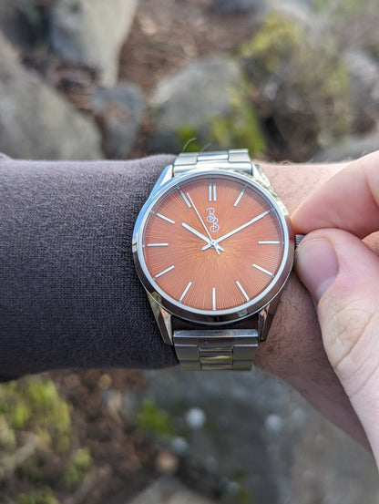 Pomarańczowy zegarek Sunburst