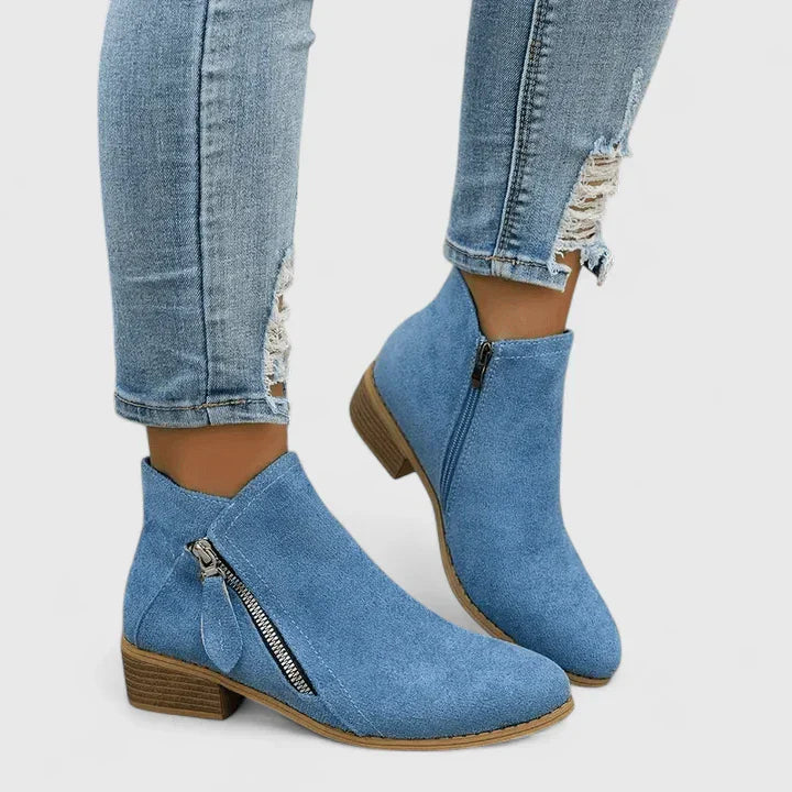 Orthopaedic Black Ankle Boots | Side Zip Fastening for Easy Wear 0